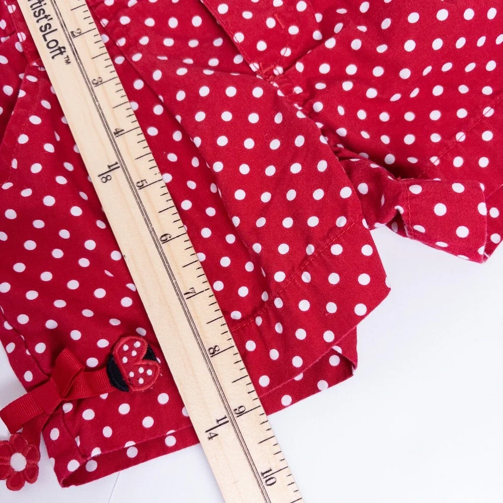 Gymboree Polka Dot‎ Shorts Kids 4 Red Ladybug Bow Accents